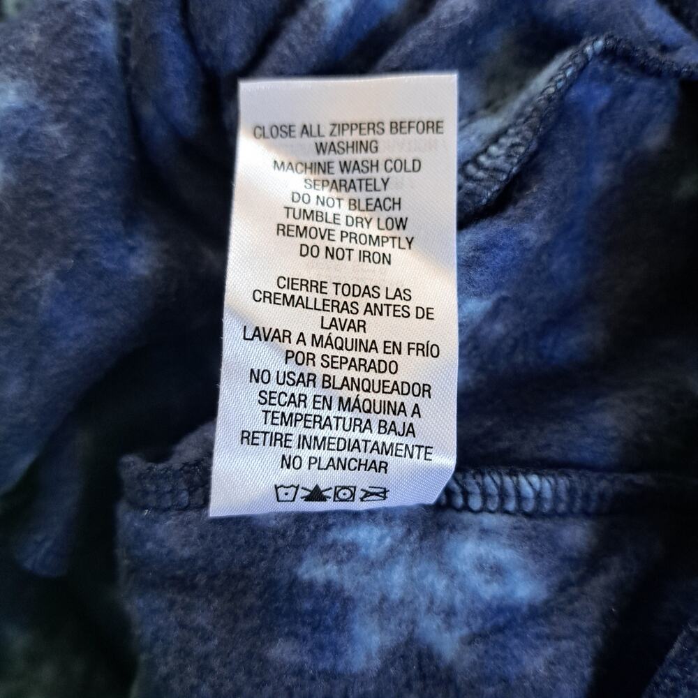 Basic Editions Navy Snowflake Pattern Fleece Full Zip Jacket Women's Medium - Picture 4 of 5